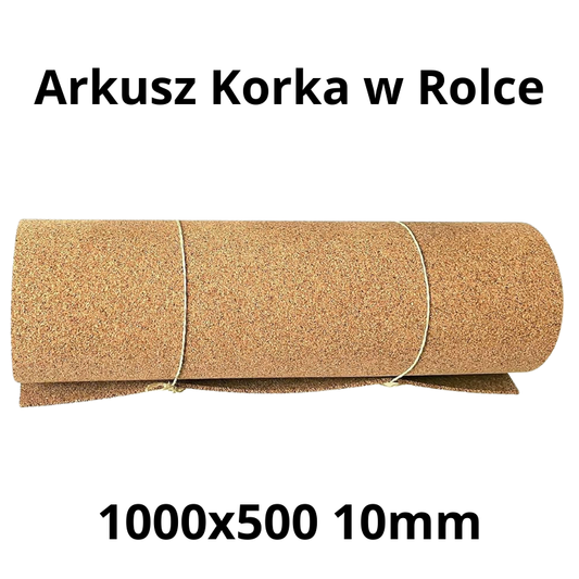 Arkusz korka w rolce - 1000x500mm - 10mm - Dekoracja i DIY - Opakowanie 1 szt.