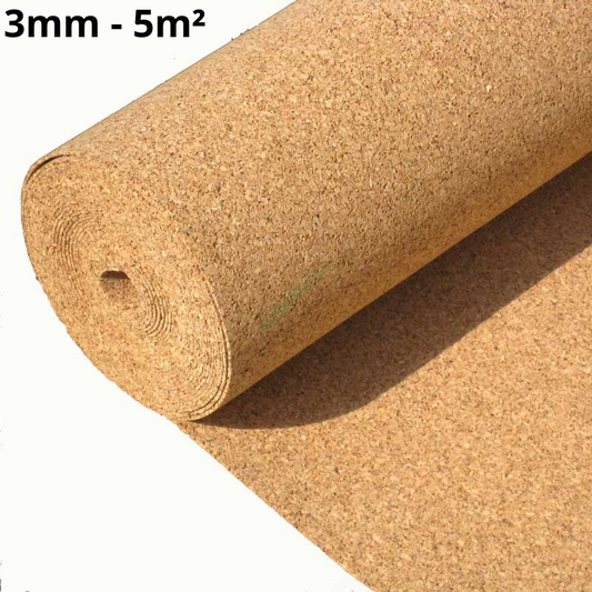 Rolka korka – 3mm – 5 m² (1×5 m) – Podkład i dekoracja ścian – 1 szt.
