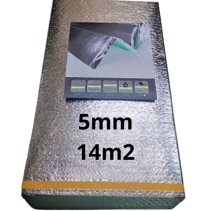 Podkład XPS 5mm z Membraną Aluminiową – Izolacja Termiczna pod Laminat i Drewno – 7m² do 49m²