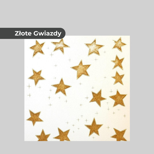 Złote Gwiazdy Dekoracyjne Panele Sufitowe i Ścienne ze Styropianu 2 m2 8 Sztuk