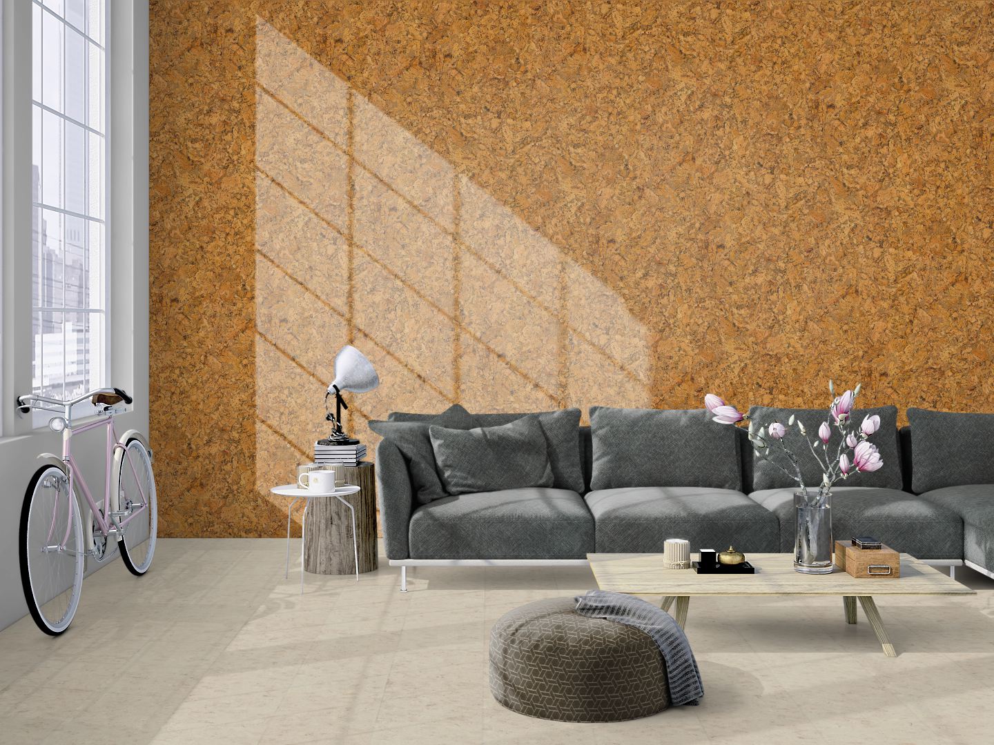 Dekoracyjne Płytki Korkowe Ścienne - Natural - 1 Opakowanie - 1,98 m²
