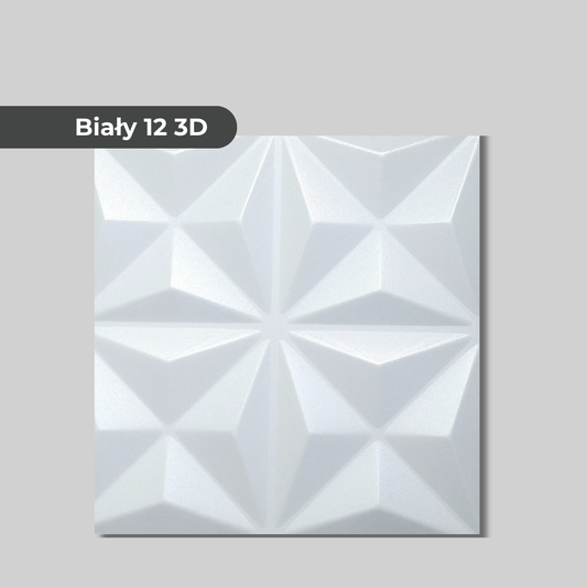Biały 12 3D: Dekoracyjne Panele Sufitowe i Ścienne 2m2 8 Paneli