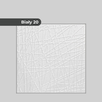 Biały 20: Dekoracyjne Panele Sufitowe i Ścienne 2m2 8 Paneli