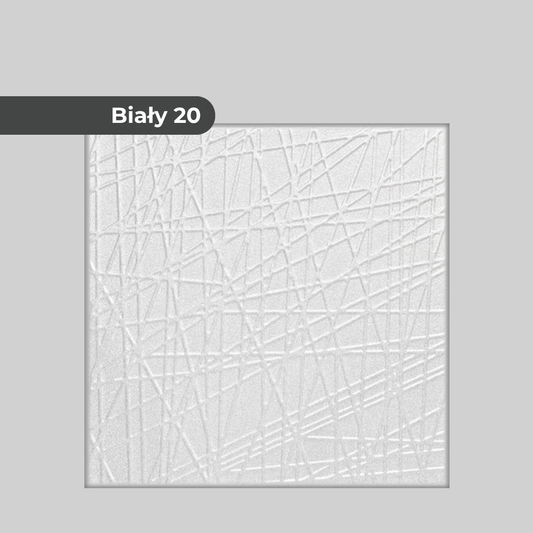 Biały 20: Dekoracyjne Panele Sufitowe i Ścienne 2m2 8 Paneli