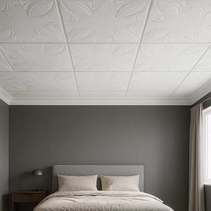 Biały 22: Dekoracyjne Panele Sufitowe i Ścienne 2m2 8 Paneli