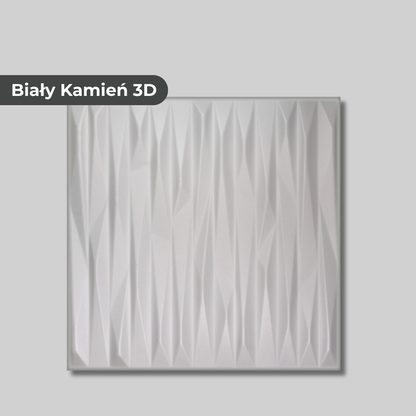 Biały Kamień 3D Dekoracyjne Panele Sufitowe i Ścienne ze Styropianu 2 m2 8 Sztuk